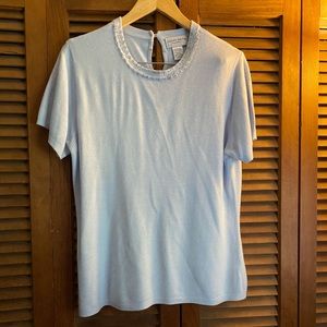 Jaclyn Smith Classic | Blue Short Sleeve Top